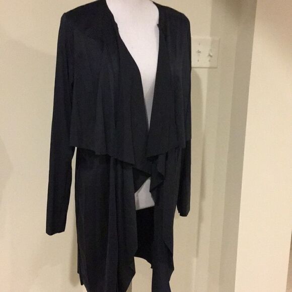 Black Faux Suede Cardigan - Picture 2 of 6